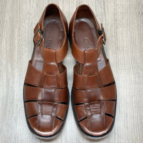Cole Haan Shoes Mens Size 8.5 D Resort Fisherman Woven Comfort Leather Brown main image 7